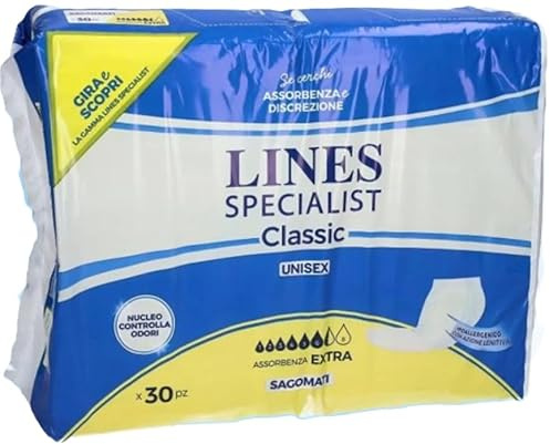 Lines Specialist Classic Sagomati Extra | Protezione Totale contro l'Incontinenza | 120 pezzi