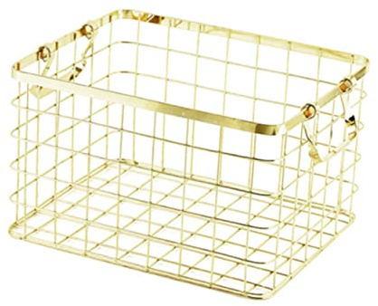 Cabilock 1 Stück Aufbewahrungskorb für den Haushalt Kleidung Container Wäschekörbe Handtuch kühlkorb einkaufskorb storage Eisenspeicherkorb Aufbewahrungsbehälter aus Eisen Golden