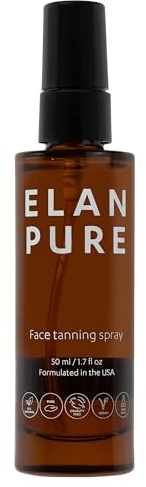 Elan Pure Face Tanning Mist, Organic Ingredients, Sunless Self Tanner, Bronzing, Hydrating, Streak-Free, Long Lasting Glow