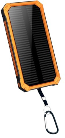 Externt solbatteri - 10 000 mAh trådlös snabbladdare, bärbart batteri med inbyggt | Universell mat för camping, vandring, utomhusaktiviteter, mobil laddning i Depl