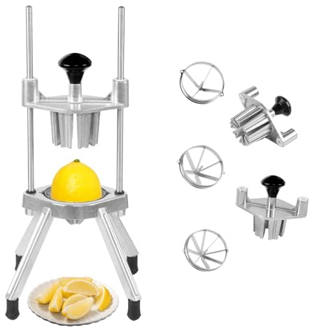BotaBay Commercial Lemon Cutter 4 & 6 & 8 Section with V-Shaped Stainless Steel Blades Easy Wedger Fruit Lime Slicer Vegetable Chopper Dicer for Home Bar Restaurant