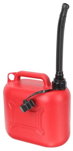 MAGICLULU Bidón de Gasolina Portátil de Plástico Rojo de 5l Tanque Sellado y Resistente, Diseño Robusto Asa para Uso en Motocicleta y Coche