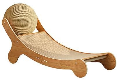Katzen Kratzbrett, Kratzpappe Krallenpflege Katzenkratzbrett mit Ballspielzeug, Möbelschutz für Katzen - Schlafen Spielen für die Natürliche Krallenpflege Schutz für Sofa und Wand (73x32cm)