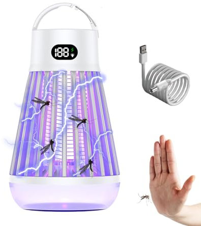 Zappify 2.0 - Lampe Anti Moustique Zappify, Attraction à 360 Degrés, Profitez d'un Confort sans Moustiques, Portable & étanche Lampe Zappify avec Lampe Camping Intégrées (Blanc)