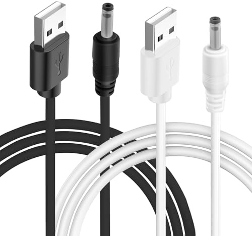 OddMart Charger Cable for Fairywill Bitvae Seago 7AM2M Electric Toothbrush | 2Pcs DC 5V 3.5*1.35mm Jack Fast Charging USB Power Cord Universal Replacement Cord for HUB Splitter Router LED Lights (1M)