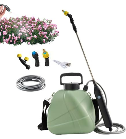 Pulverizador con batería, 4 litros, herbicida, pulverizador de jardín, con boquilla ajustable para ventanas, plantas, coche, invernadero, terraza, césped