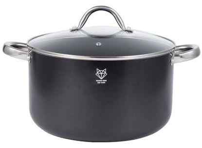 Gustav Voss Kochtopf Suppentopf Bratentopf Topf langlebige Procalon®Cera-Beschichtung gehärtete Aluminiumlegierung ergonomisch geformte Edelstahl-Hohlgriffe (Ø 36cm Suppentopf mit Deckel, 16,5 L)