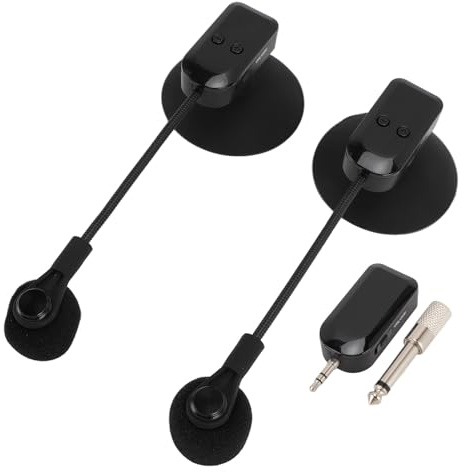 Yosoo Health Gear Saxophon-Mikrofon, 2,4 G, Kabellos, Kabellos, 360° Drehbar, Instrumenten-Kondensator-Tonabnehmer, Empfänger- und Sendersystem für Klassische und Akustische Darbietungen
