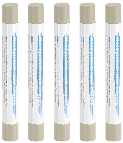 QUARKZMAN 5pcs Reparador Arañazos Madera, Cera Lápices de Reparación de Muebles Marcadores Rellenar Reparar Barra para Laminado Madera PVC Azulejos Pared Hogar, Lino Beige