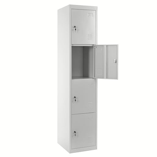 PROREGAL Schließfach Saturn, HxBxT 180x38x45cm, Metall, Grau, Schließfachschrank Wertfachschrank Spind