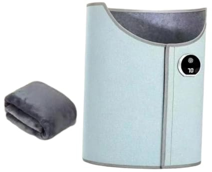Harilla Calentador de Piernas Portátil y Silencioso, Calentador de Pies Eléctrico para Usar Debajo del Escritorio, Apagado Automático, Almohadilla Calefactora con 5 Niveles de Temperatura 45-70℃, Azul
