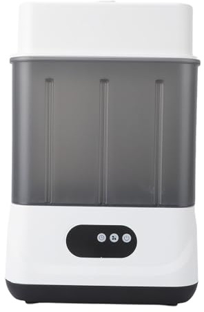 Asixxsix Lavador, esterilizador secador de biberones, 2 en 1, con doble capa temporizador, secador eléctrico con capacidad para 6 a 12 biberones accesorios para bebés y extractores (Enchufe de la UE)
