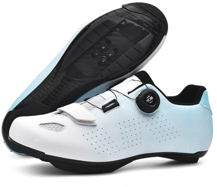 Cykelskor för män och kvinnor, halkfria och andningsbara mountainbike-skor för inomhus- och utomhuscyklar, unisex, bekväma snurrsportsneakers för cykling, Vitt, 35.5 EU