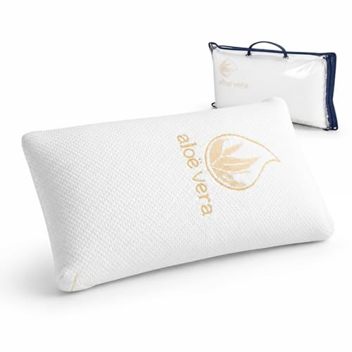 VELOSSIA Almohada Viscoelastica de Viaje. Memory Foam con Tejido Transpirable. Antialérgica y Antiácaros, Firmeza Media, almofada para cervicales y Cuello. Ortopédica y anatómica. (De Viaje)