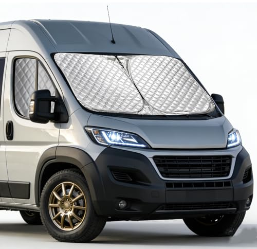 Interne Wärmematte für Peugeot Boxer/Citroen Jumper/Fiat Ducato X250/290, 3 Stück Sonnenschutz Windschutzscheiben-Sonnenschutz, isolierte Front- und Seitenfenster-Sonnenblenden (für Peugeot Boxer)