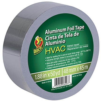 Duck Brand HVAC UL 723 Metal Repair Aluminum Foil Tape, 1.88-Inch by 50 Yards, Single Roll, Silver (240225)
