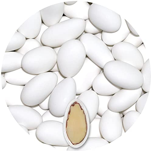 EinsSein Confetti di Mandorla Matrimonio Gracile Bianco 2kg | 600 pezzzo Confettata per Battesimo Comunione Cresima Nascita e Laurea | Decorazioni Bomboniere per Bimba Cuoricini