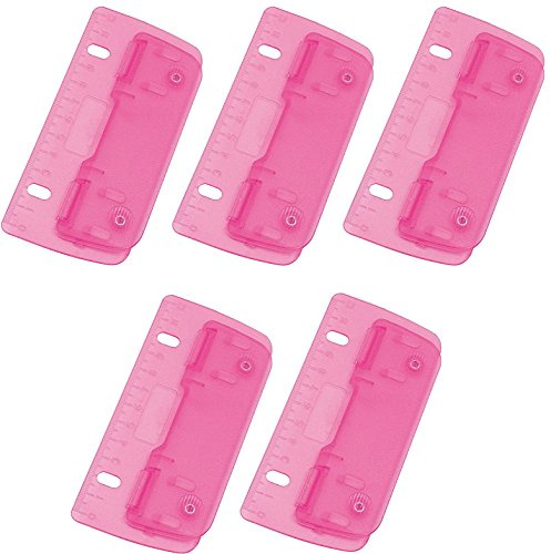 Wedo 67809 2fach Taschenlocher (Kunststoff zum Abheften für 8 cm Lochung, mit 12 cm Skala) pink (5, ICE-pink)