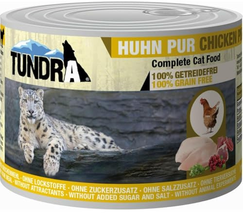Tundra Katzenfutter Huhn Pur, Nassfutter - getreidefrei (6 x 200 g)