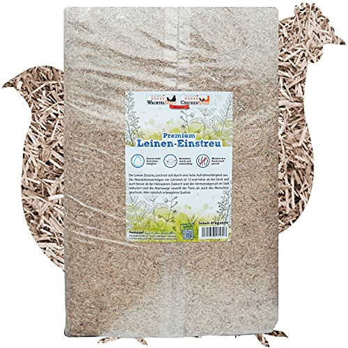 federgold Leinen-Streu 20kg Premium Einstreu für Geflügel