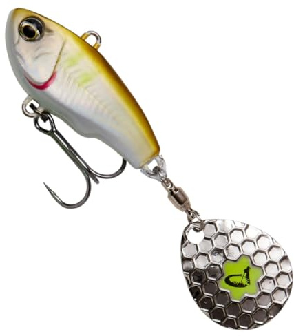 Savage Gear Fat Tail Spin sjunker – Jigspinner för abborre, tupplur & öring, gräpspinne, spinnbete för spinnfiske, jigspinn, storlek/vikt/färg: 6,5 cm/16 g/Ayu