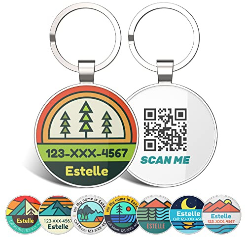 DISONTAG Personalisierter Hundemarke, Haustier ID Tag, Pet ID Tags, Katzen-Pferde-ID-Tag,QR Direkt zum Profil Speichern und Info anzeigen