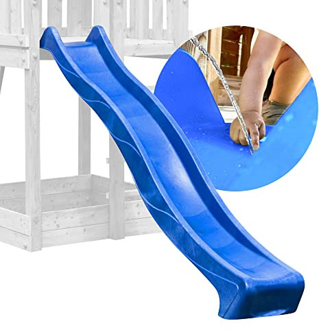 DEMMELHUBER - Kinder Rutsche Outdoor Garten Spielgeräte, Stabile Wasserrutsche für Kinder, Alternative zu Indoor Spielgeräten, 2,90 Meter lang (Blau)