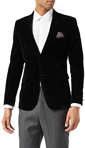 Gary – Men’s Velvet Blazer Classic Smart Casual Tailored Fit Wedding Suit Jacket