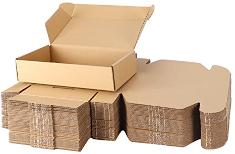PHAREGE 9x6x2 inch Shipping Boxes Bulk 50 Pack Brown, Tab Lock Tuck Top Mailer Boxes for Packaging Small Business, Small Cardboard Gift Boxes for Wrapping Mailing Present