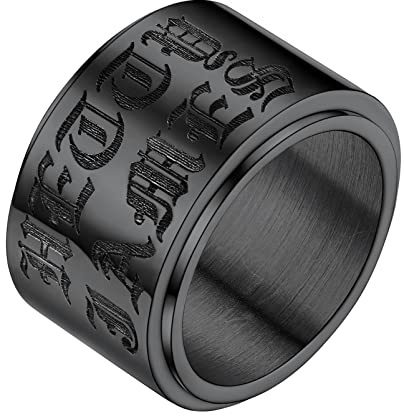 PROSTEEL Anillo Dedo Gordo Mujer, Regalos Novia Anillo Anti Estres, Anillo Boda Pareja, Negro