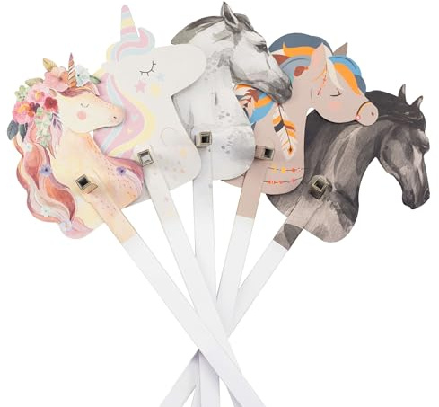 FOLDZILLA Steckenpferde Set aus Pappe 115 x 40 x 25 cm Hobbyhorse - Pferde
