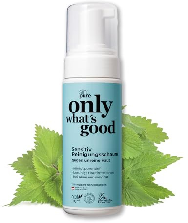 Only what's good Sensitive Reinigungsschaum Gesicht gegen unreine Haut - Gesichtsreinigungsschaum tiefenreinigend - wirksam gegen Akne & Hautunreinheiten - cleansing foam - Gesichtsreinigung vegan