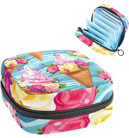 Borsa mestruale,Sacchetto di immagazzinaggio del tovagliolo sanitario,Festeggia il gelato delle vacanze,Porta tamponi per borsa