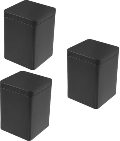 Alipis 3pcs Sealed Storage Jar Metal Tin Cans for Tea Bags Candy Box Container Airtight Empty Containers