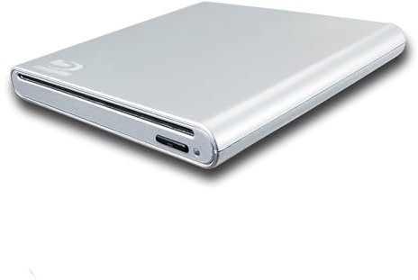 Slot External Blu-Ray Disc Burner CD/DVD/BD Players, for HP Spectre Envy Pavilion Elitebook X360 X 360 15 13 17 Gaming Laptop, USB-C 6X BD-RE DL 8X DVD+-R/RW 24X CD RW Writer Optical Drive