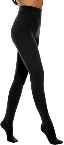 Citystl 80D Opaque Black Tights for Women, High Waist Tummy Control