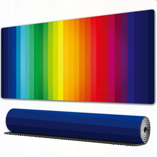 EOMKSE Mouse Pad Gaming Large Desk Pad Washable Mouse Pad Laptop Desk Mat,Vector art with vertical stripes with gradient color chart with blue gre,Home Mouse Pad with Anti-Slip Rubber Base,16x29.5 in
