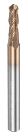 sourcing map Ball Nose End Mill 4 Flute 13/64 Diameter 1/4 Shank Tungsten Carbide Spiral CNC Router Bits 5/8 Cutting Length Single End Ball Cutting Tool for Carving Engraving Grinding