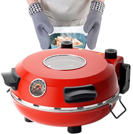 forplubossmmp Mini Forno per Pizza, Forni Elettrici Multiuso per Pizza con Piastra da 12/31 Cm E Finestra in Vetro, Macchina per Il Pane E La Pizza per Uso Commerciale, Temperatura da 0 A 450℃