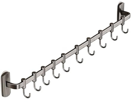 Enigmaire Barra de Herramientas de Cocina,Barra de Colgar para la Cocina,Soporte Utensilios Cocina Adhesivo,Colgador de Utensilios de Cocina en Aluminio,autoadhesiva,para Cocina,baño y Dormitorio