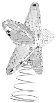 ifundom Reflektierende Weihnachtsbaumspitze Aus Spiegelglas Ornament Design Für Weihnachtsbäume Und Partydekoration Einfach Anzubringen