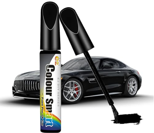 Adunsiaoto Penna Ritocco, 1Pc/12ml Penna per Ritocco Auto, Pennarello Ritocco Carrozzeria, Pennarello per Ritocchi Ruote Auto, Soluzione Veloce Graffi Moto, Biciclette, Cerchi in Lega (Nero)