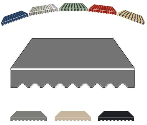 YCBTPS Tela De Repuesto para Toldo Parte Superior Dosel Lona Recambio, Repuestos De Toldos para Patio, Toldo Exterior Tela Impermeable, Lona para toldo(Gray,3.5x3.0m(12x10ft))