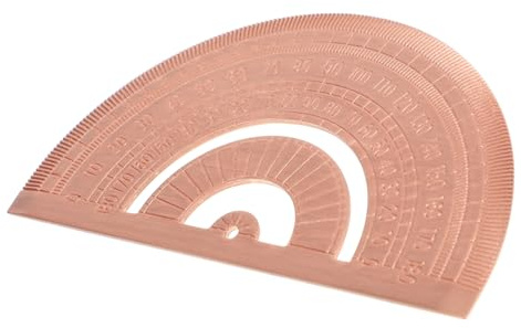 Veemoon Metal Protractor 180 Degree Semi-Circle Measuring Tool for Geometry and Drafting Vintage Copper Design for Students and Professionals