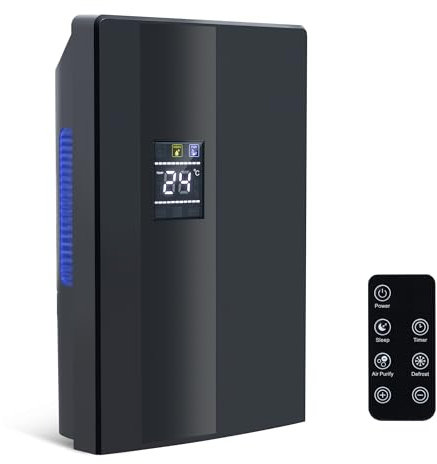 CITYBEE Luftentfeuchter Elektrisch 2000ml Entfeuchter - Raumentfeuchter für Keller Schlafzimmer Wohnung Dehumidifier mit Fernbedienung 24h Timer UV-Reinigung & Schlafmodus