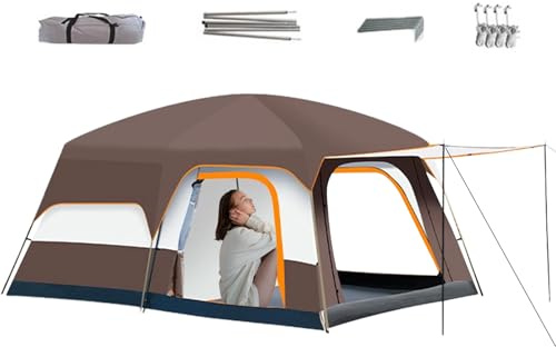 Campingzelt, großes Zelt für Familiencamping, winddichter Hüttenschutz für Outdoor-Abenteuer, perfekt für Rucksackreisen, Picknicks, Hinterhof, , Wandern, Reisen, Trekking, Trail-Erkundung