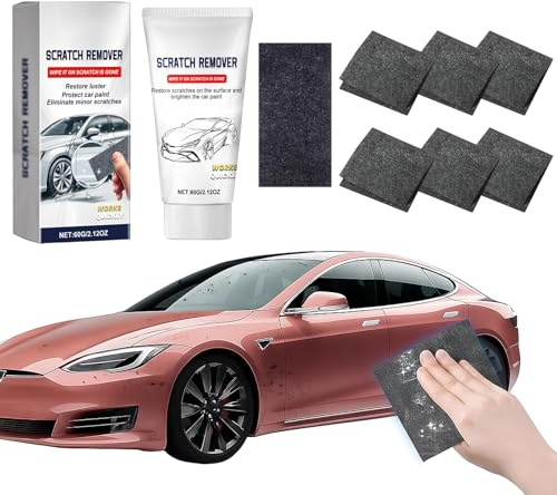 Panno Nano Per Rimuovere Graffi Auto 2025, Kit Riparazione Carrozzeria con 60g Pasta Lucidante, Panno in Microfibra Riutilizzabile per Vernice e Superfici, Facile da Usare