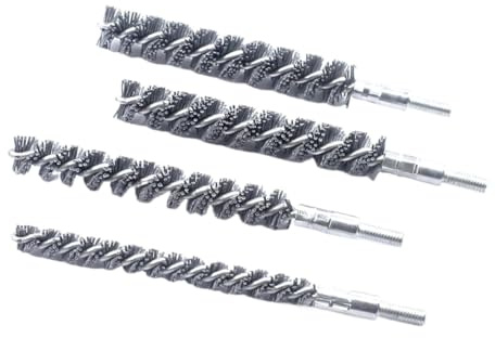 Bore Brush for Drill 4pcs M6 Thread Abrasive Nylon Tube Brushes Deep Hole Internal Cleaning Deburring Wire Valve Component Drill Tool(M6 Diameter25.4mm)