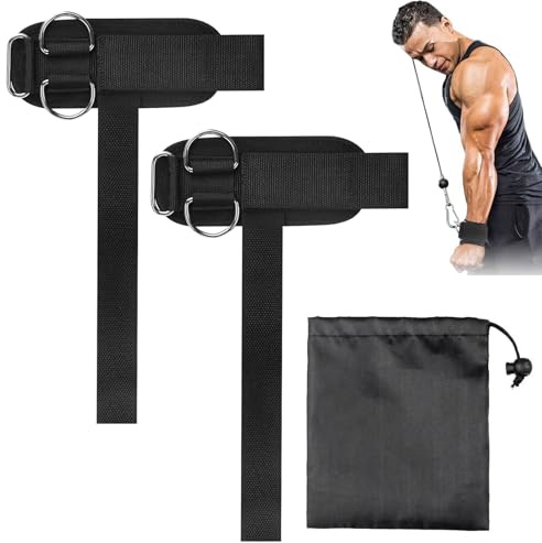 2 correas de muñeca para levantamiento de pesas, con anillas en D, correas de peso muerto, correas para entrenamiento de fuerza, para el entrenamiento en la máquina de cable, levantamiento de pesas