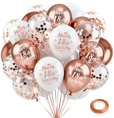 Luftballons Geburtstag Roségold Luftballons Weiß 24 Stück Luftballons 18. Geburtstag Ballons luftballon Mädchen Deko Ballons 18. geburtstag Für Freundin Tochter